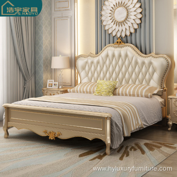 luxury Solid Wooden Bed in Bedroom Furniture